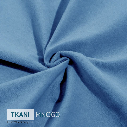 Фото ткани велюра “13” (однотонный голубой)