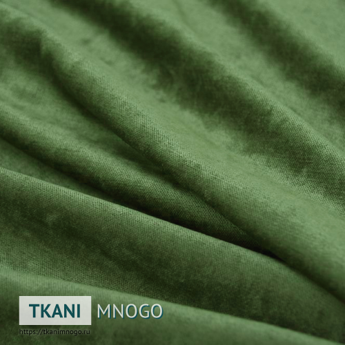 Фото ткани велюра “18” (однотонный зеленый)