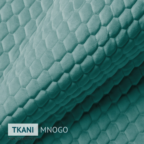 Фото ткани велюра “AY1-63A” (ромб голубой)